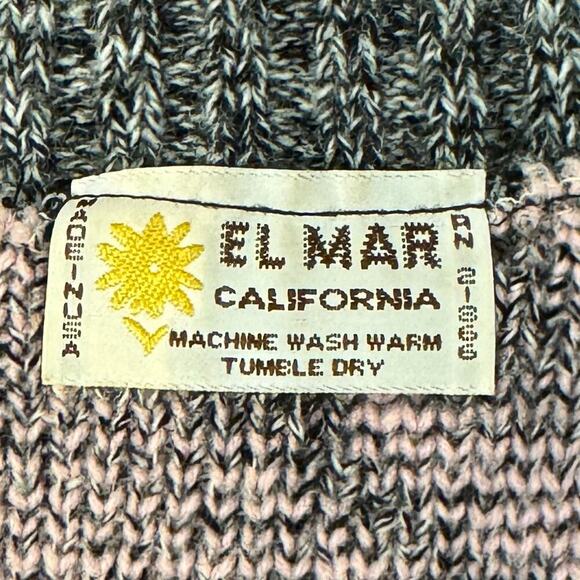 Mock Neck Gray Pink Retro 80's Vintage Sweater Large El Mar California - Picture 4 of 6